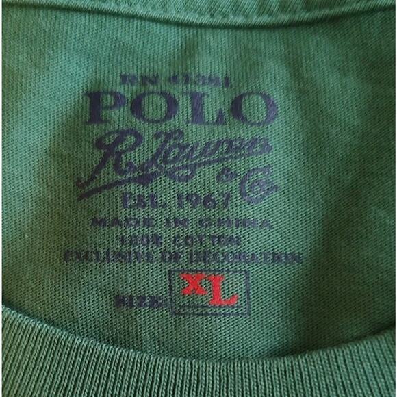 Men's Polo Ralph Lauren Long Sleeve Green Crew Neck Shirt - XL NWT - Picture 4 of 5